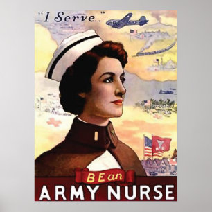 Affiche Être infirmière de l'armée, vintage, propagande, g