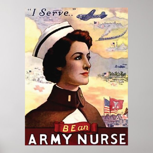 Affiche Être infirmière de l'armée, vintage, propagande, g (Devant)