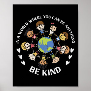 Affiche Être Kind Kids Earth Anti-harcèlement Jour de l'un