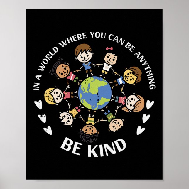 Affiche Être Kind Kids Earth Anti-harcèlement Jour de l'un (Devant)