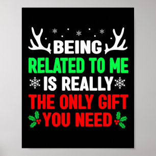 Affiche Etre Lié À Moi Amusante Chemises De Noël Famille