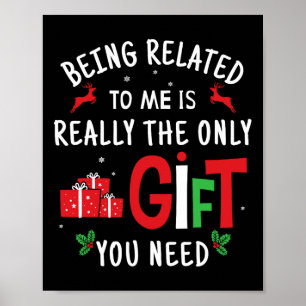 Affiche Etre Lié À Moi Drôle Noël Famille Hommes Fils
