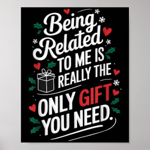 Affiche Etre Lié À Moi Drôle Noël Famille Xmas Pa