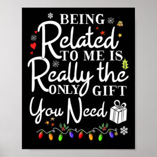 Affiche Etre Lié À Moi Drôle Noël Famille Xmas Pa