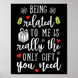 Affiche Etre Lié À Moi Drôle Noël Famille Xmas Pa
