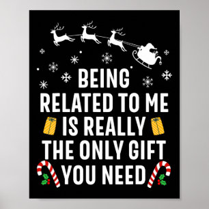 Affiche Etre Lié À Moi Drôle Noël Famille Xmas Pa