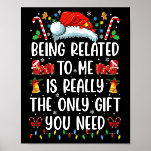 Affiche Etre Lié À Moi Drôle Noël Famille Xmas Pa