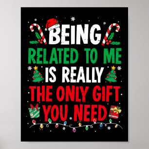 Affiche Etre Lié À Moi Drôle Noël Famille Xmas Pa