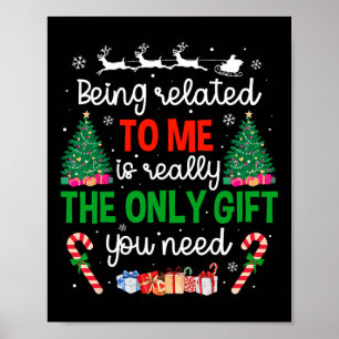 Affiche Etre Lié À Moi Drôle Noël Famille Xmas Pa