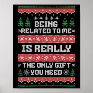 Affiche Etre Lié À Moi Drôle Noël Famille Xmas Pa