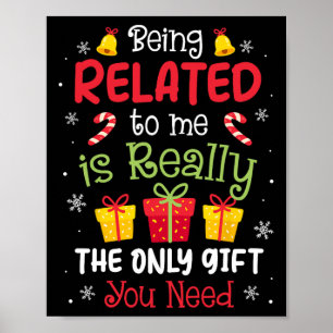 Affiche Etre Lié À Moi Drôle Noël Famille Xmas Pa