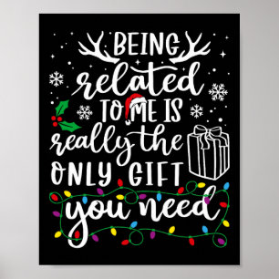 Affiche Etre Lié À Moi Drôle Noël Famille Xmas Pa
