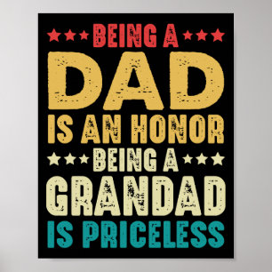 Affiche Être Papa Est Un Honneur Être Grand Est Inestimabl