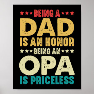 Affiche Être Père Est Honneur Être Opa Est Inestimable