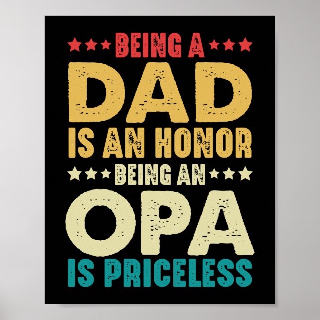 Affiche Être Père Est Honneur Être Opa Est Inestimable (Devant)