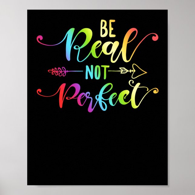 Affiche Être réel pas parfait auto-positif Inspirationnel (Devant)