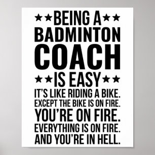 Affiche Être Un Entraîneur De Badminton Job Drôle Badminto