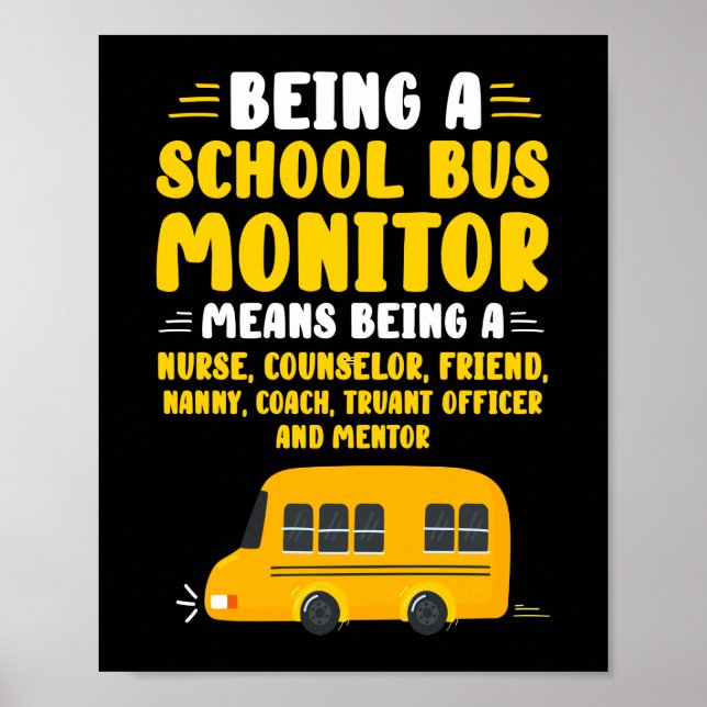 Affiche Être Un Moniteur De Bus Scolaire (Devant)