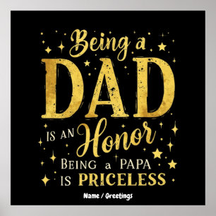 AFFICHE ÊTRE UN PÈRE EST UN HONNEUR, ÊTRE UN PAPA EST INUT