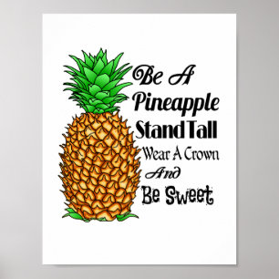 Affiche Être un pied d'ananas grand porter une couronne So