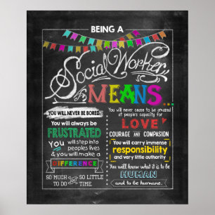 Affiche Être Un Travailleur Social Signifie Inspiration