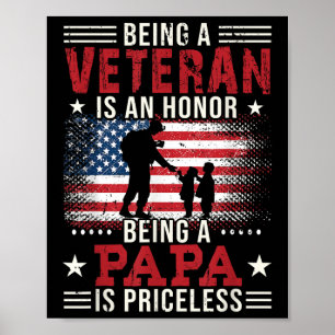 Affiche Être Un Vétéran Est Un Honneur Etre Papa Est Price