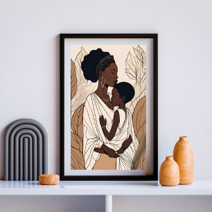 Affiche Étreinte de mère et d'enfant