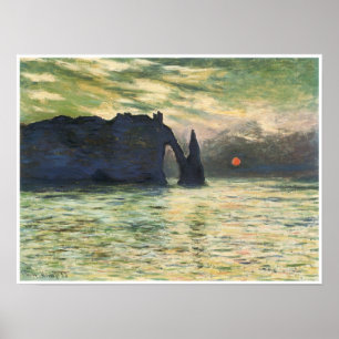 Affiche Etretat, coucher du soleil, 1883, Claude Monet
