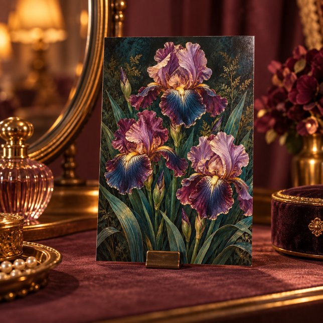 Affiche Étude d'art Iris de minuit (4 x 6 inch unframed semi-gloss print. Flat printed artwork. Styled scene; props not included.)