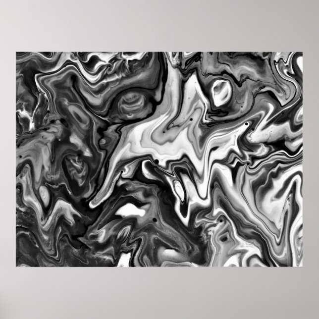 Affiche Étude de couleur Abstraite 132 / Noir, (Devant)