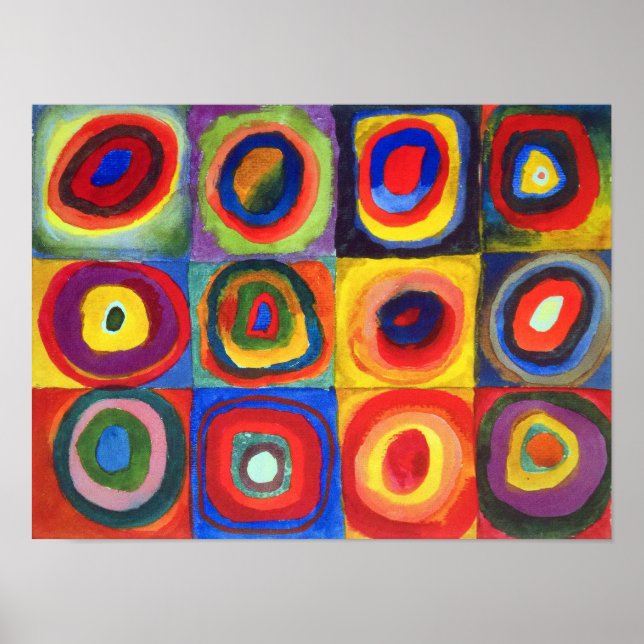 Affiche Étude de couleur par Wassily Kandinsky (Devant)