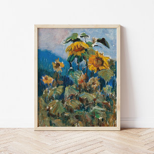Affiche Étude de tournesols Marie Egner