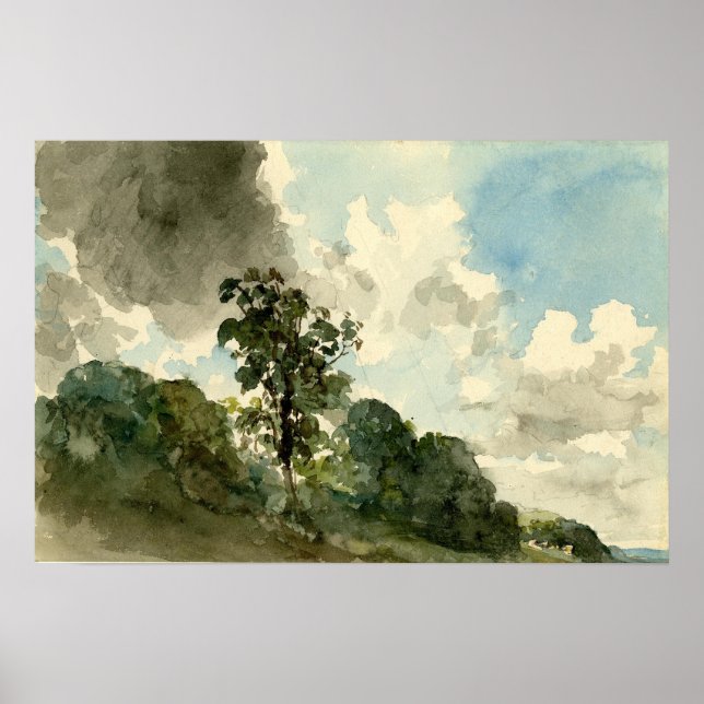 Affiche Étude des nuages et des arbres - John Constable (Devant)