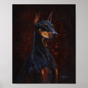 Affiche Étude Doberman Pinscher