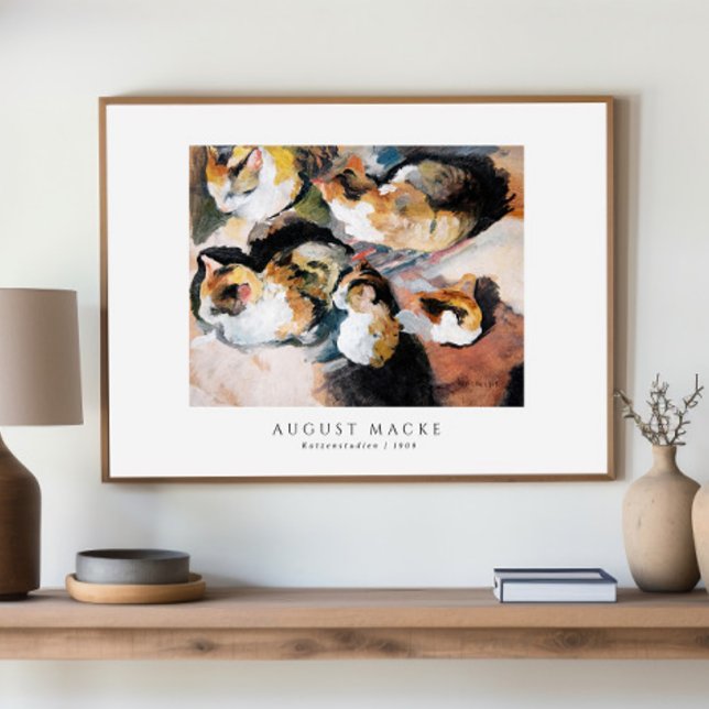 Affiche Étude d'un chat | Katzenstudien (1909) août Macke (Créateur téléchargé)
