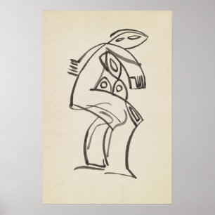 Affiche Étude d'une figure féminine Henri Gaudier-Brzesk