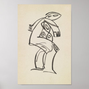 Affiche Étude d'une figure féminine   Henri Gaudier-Brzesk