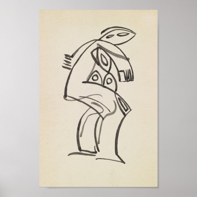 Affiche Étude d'une figure féminine | Henri Gaudier-Brzesk (Devant)