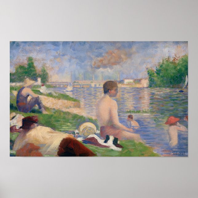 Affiche Étude finale pour "Bathers at Asnières" par Seurat (Devant)