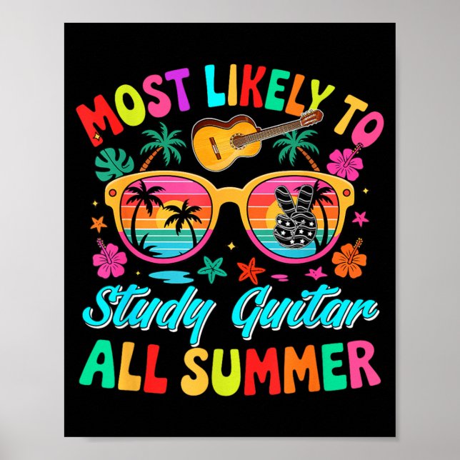 Affiche Étude la plus probable de la guitare Vacances d'ét (Devant)