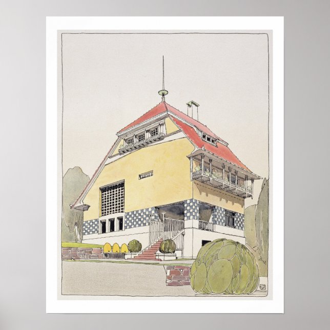 Affiche Étude pour la maison d'Olbrich, Darmstadt, de 'Arc (Devant)