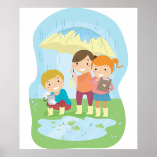 Affiche Étude scientifique de la nature sous la pluie pour