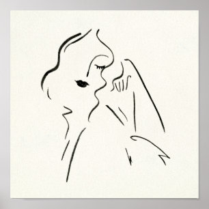 Affiche Étude simple - croquis de Madame