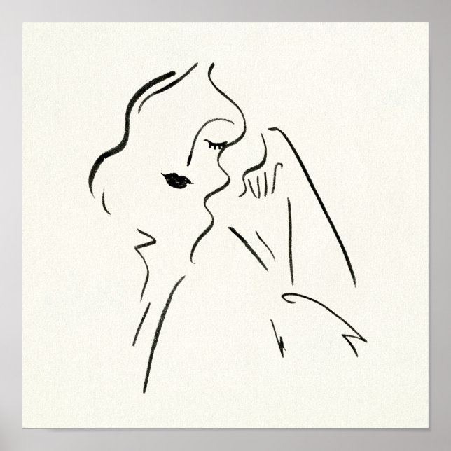 Affiche Étude simple - Croquis d'une dame (Devant)