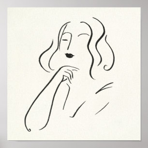 Affiche Étude simple - croquis d'une femme