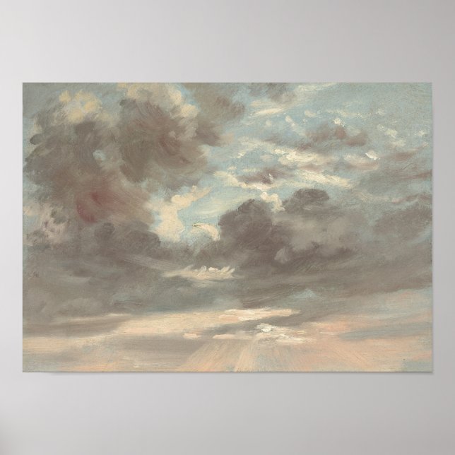 Affiche Étude sur le nuage : coucher de soleil orageux - g (Devant)