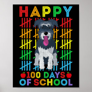 Affiche Étudiant de chien Schnauzer Miniature Joyeux 100 j