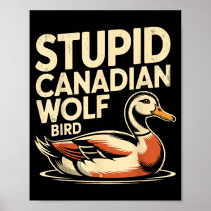 Affiche Étudiant drôle Loup canadien Oiseau Plongeon Hocke