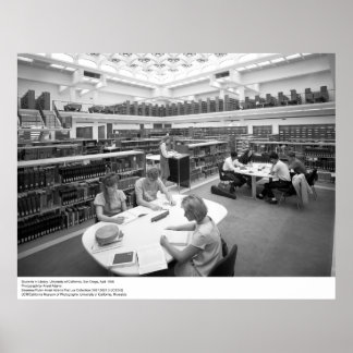 Affiche Étudiants à la bibliothèque, UC San Diego, 1966