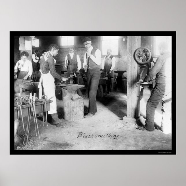 Affiche Étudiants afro-américains de Blacksmithing 1900 (Devant)